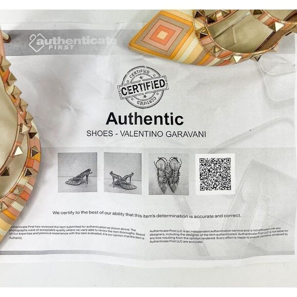 Authentic VALENTINO GARAVANI Mandarin Sorbet Strappy Rockstud Heels Size… - Picture 10 of 10